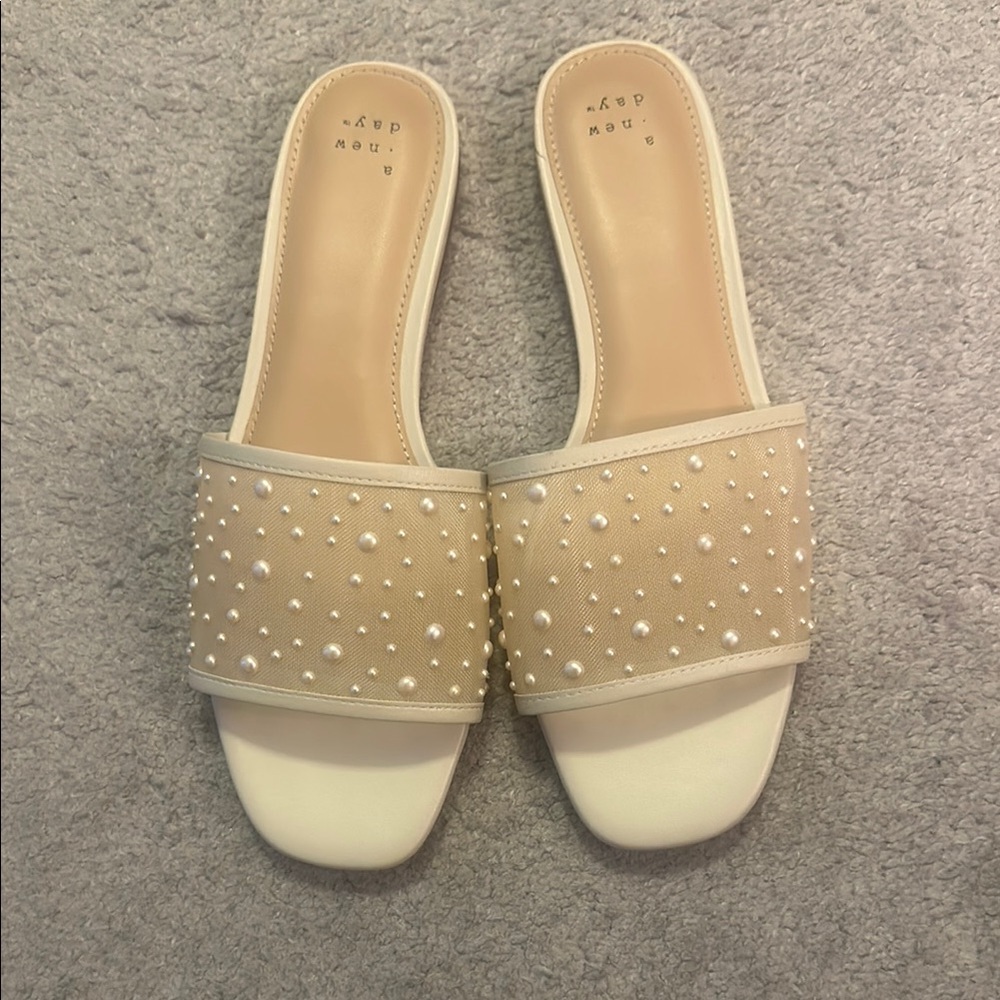 a new day Cream Studded Sandals